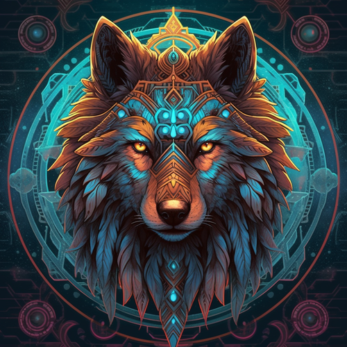 5D Diamond Painting Brown Abstract Wolf Kit