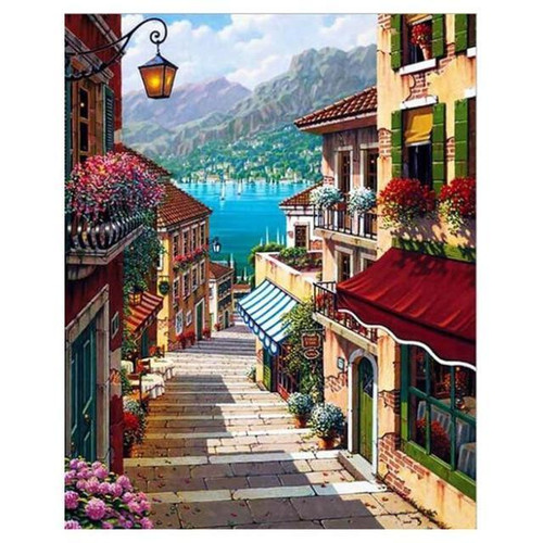 5D Diamond Painting Water View Street Kit