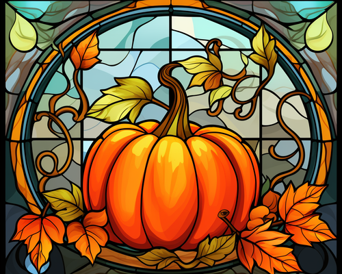 5D Diamond Painting Abstract Pumpkin Oval Kit