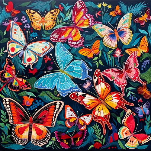 5D Diamond Painting Colorful Abstract Butterflies Kit