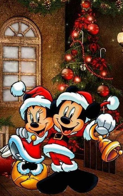5D Diamond Painting Mickey & Minnie Christmas Bell Kit