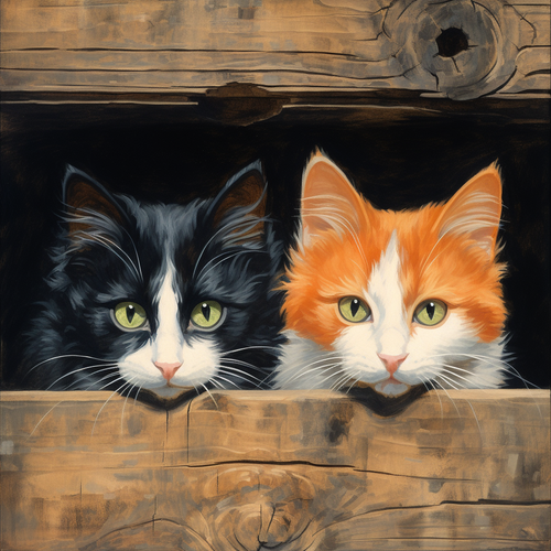 5D Diamond Painting Cats by the Fence Kit