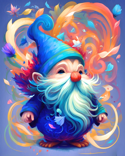 5D Diamond Painting Colorful Abstract Gnome Kit
