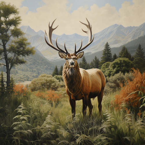 5D Diamond Painting Green Mountains Elk Kit