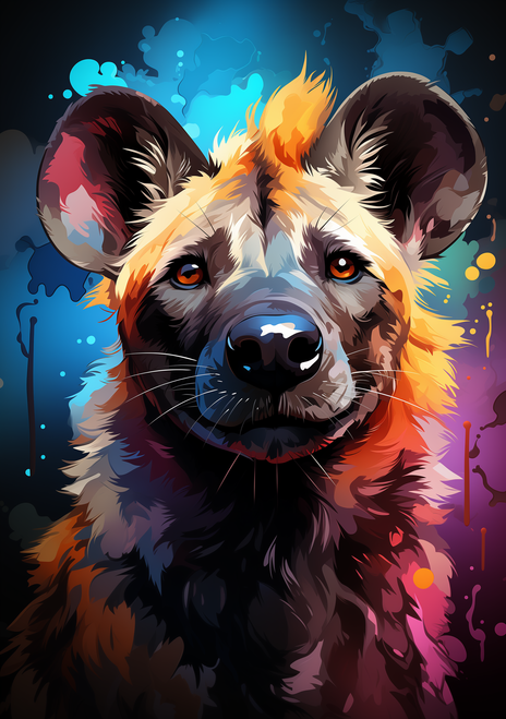 5D Diamond Painting Abstract Hyena Kit