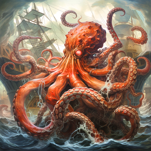 5D Diamond Painting Giant Octopus Monster Kit