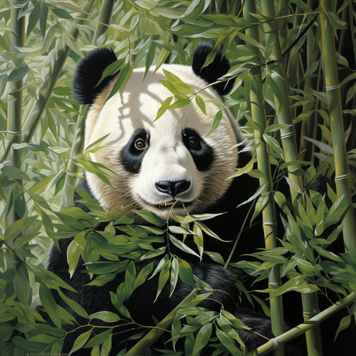 5D Diamond Painting Panda in Bamboo Kit