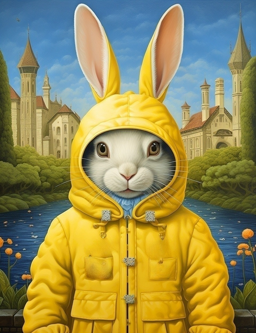 5D Diamond Painting Yellow Jacket Bunny Kit