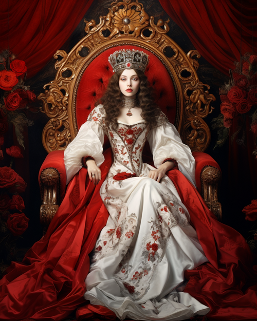 5D Diamond Painting White and Red Rose Dress Queen Kit