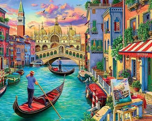 5D Diamond Painting Gondolas in Venice Kit