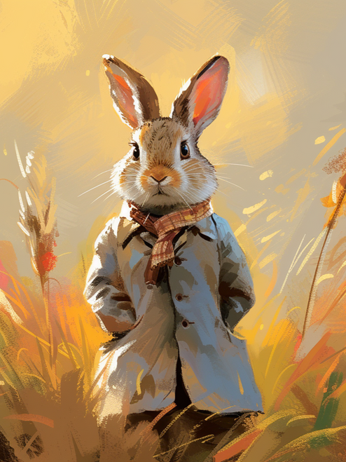 5D Diamond Painting Trench Coat Rabbit Kit