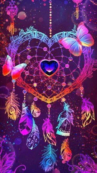 5D Diamond Painting Heart & Butterfly Dream Catcher Kit