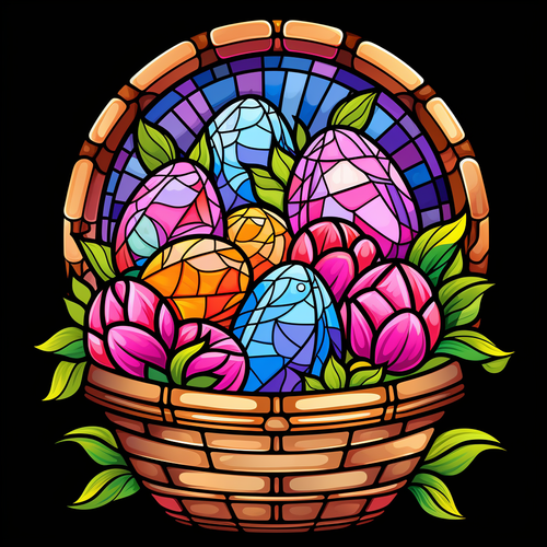 5D Diamond Painting Abstract Easter Egg Basket Kit