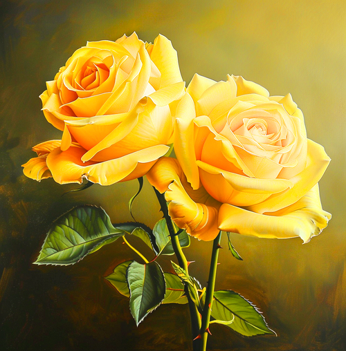 5D Diamond Painting Two Yellow Roses Kit