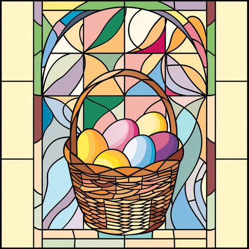 5D Diamond Painting Abstract Window Easter Egg Basket Kit