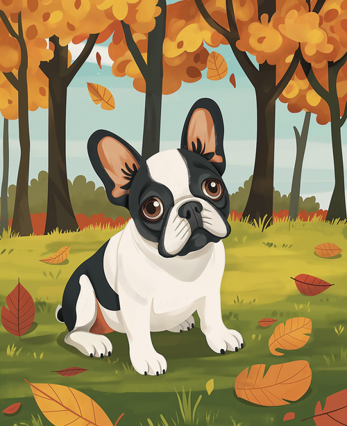 5D Diamond Painting French Bulldog in the Park Kit
