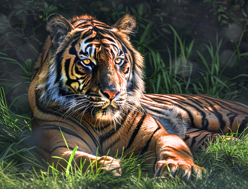5D Diamond Painting Peeking Sunlight Tiger Kit
