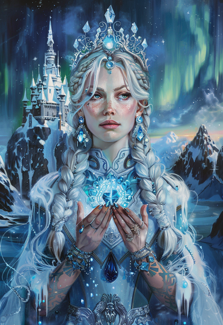 5D Diamond Painting Blue Crystal Nordic Princess Kit