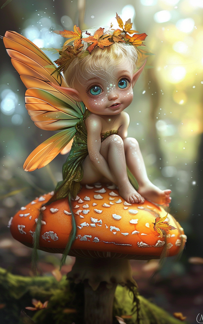 5D Diamond Painting Fall Leaf Pixie Kit