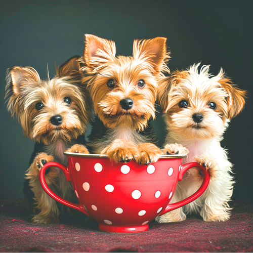 5D Diamond Painting Tea Cup Terriers Kit