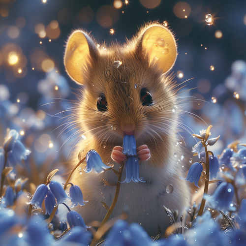 5D Diamond Painting Blue Bell Mouse Kit