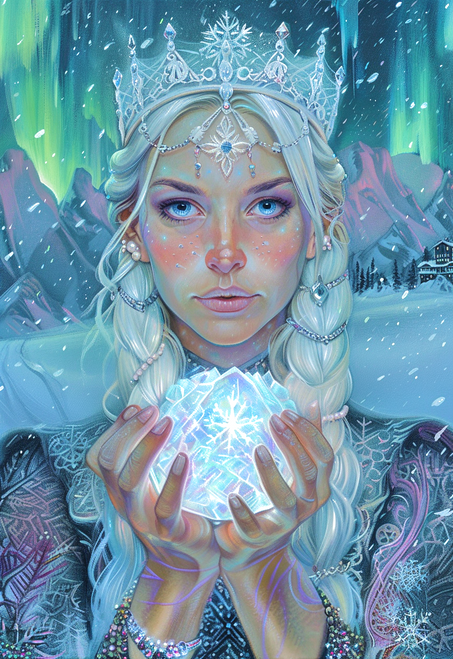 5D Diamond Painting Glowing Orb Arctic Princess Kit