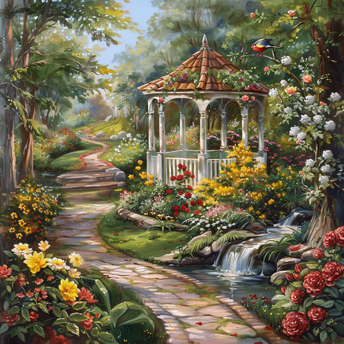 5D Diamond Painting Path by the Gazebo Kit