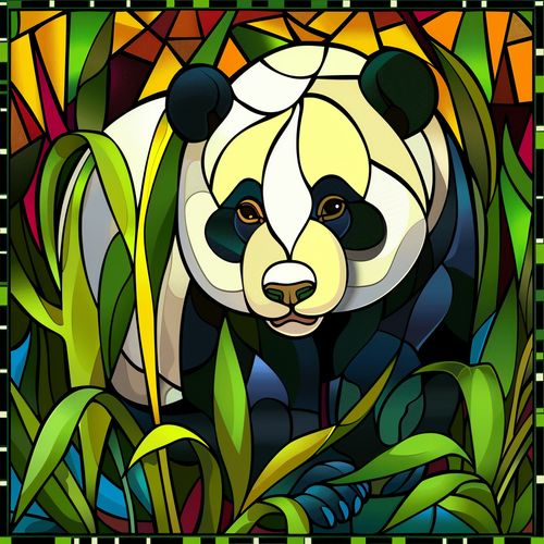 5D Diamond Painting Abstract Panda Kit