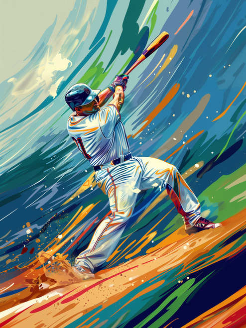 5D Diamond Painting Abstract Background Baseball Player Kit