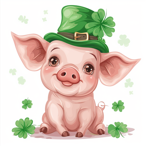 5D Diamond Painting St. Patrick's Pig Kit