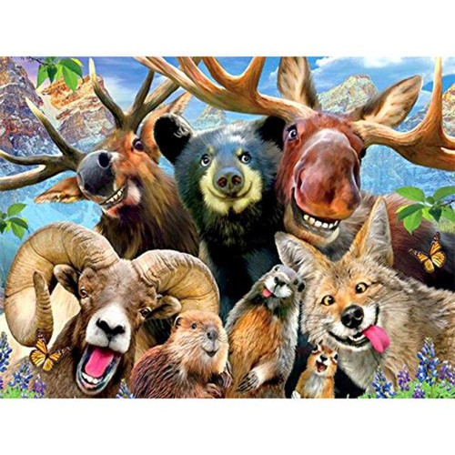 5D Diamond Painting Crazy Smiling Animals Kit