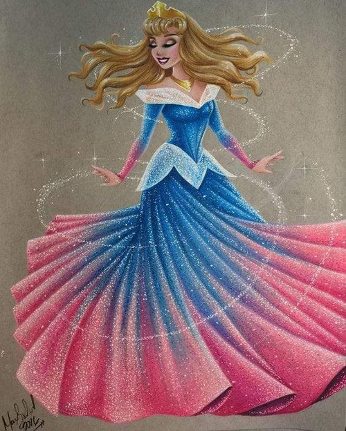 5D Diamond Painting Blue & Pink Princess kit