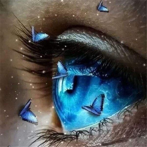 5D Diamond Painting Blue Butterflies Eye Kit