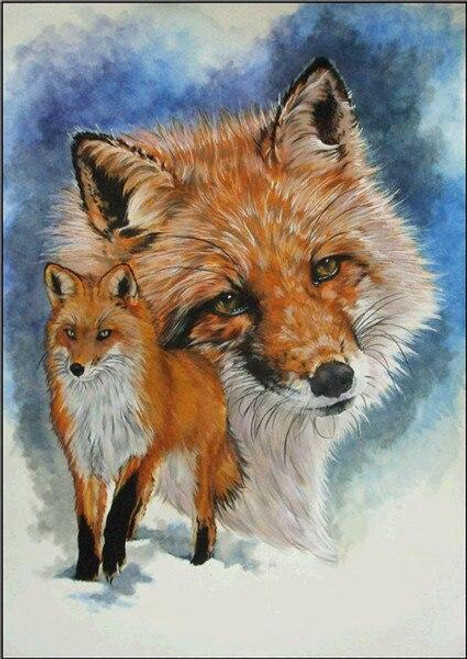 5D Diamond Painting Two Fox Collage Kit