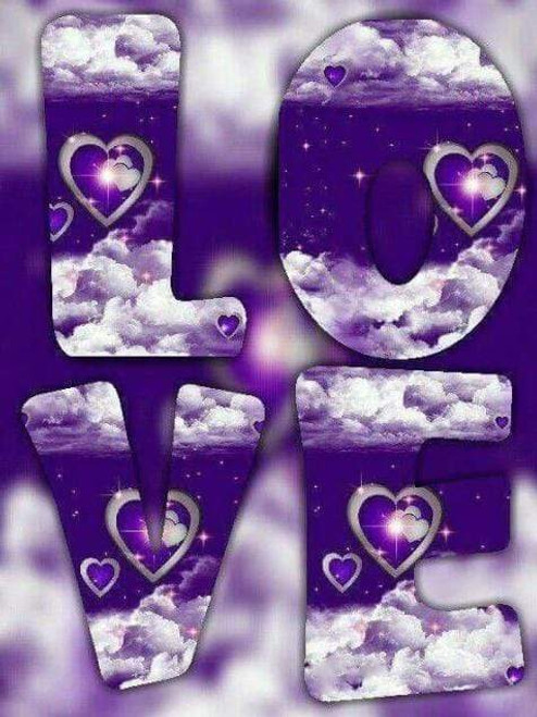 5D Diamond Painting Purple Cloud Love Kit