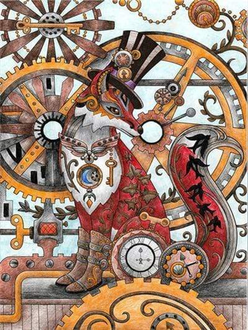 5D Diamond Painting Abstract Steam Punk Fox Kit