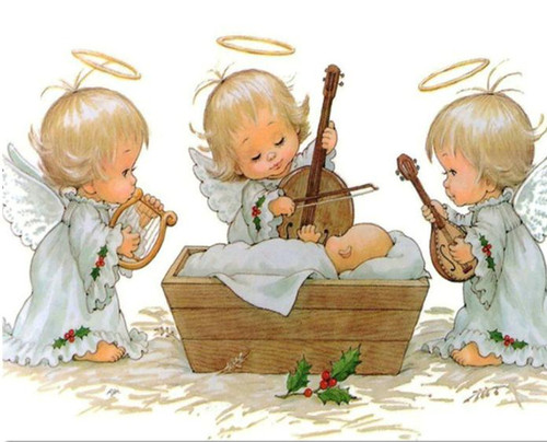 5D Diamond Painting Three Angel Christmas Music Kit