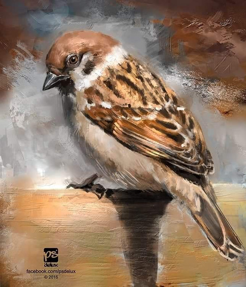5D Diamond Painting Perched Sparrow Kit