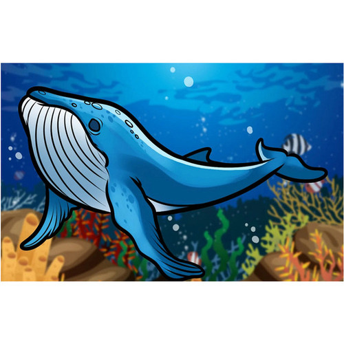 5D Diamond Painting Abstract Blue Whale Kit