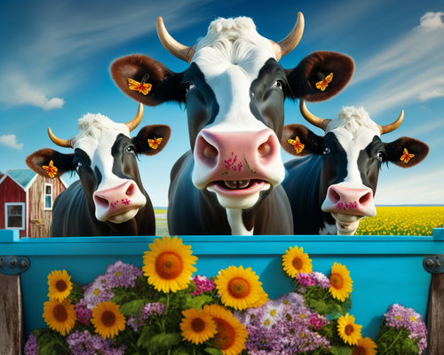 5D Diamond Painting Happy Cow Water Trough Kit