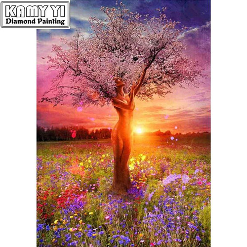 5D Diamond Painting Woman figure Tree Kit