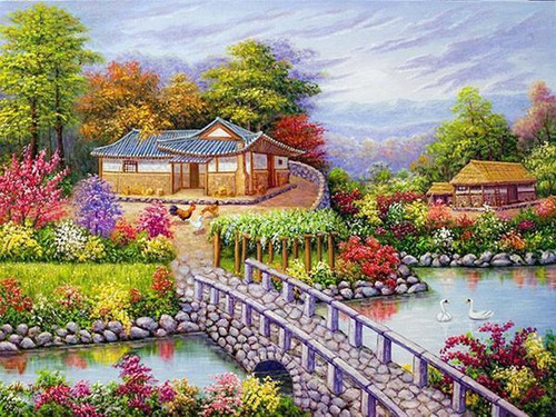 5D Diamond Painting Asian Farm Kit