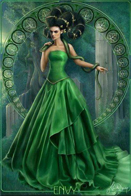 5D Diamond Painting Green Dress Envy Kit