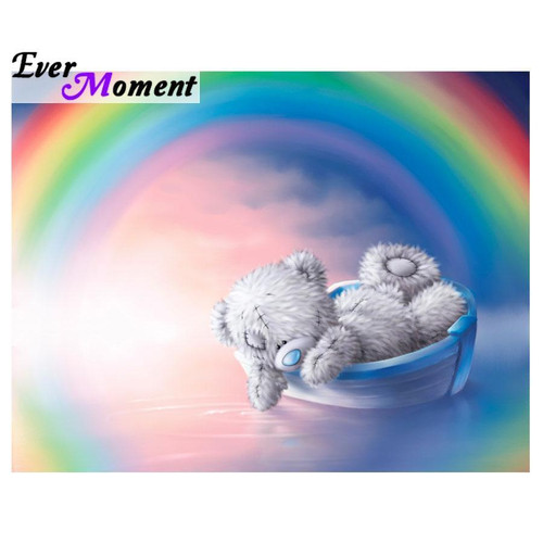 5D Diamond Painting Baby Bear Rainbow Kit