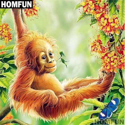 5D Diamond Painting Swinging Monkey Kit