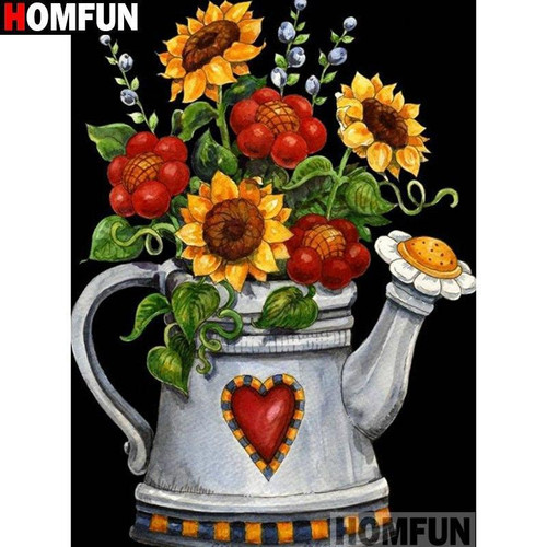 5D Diamond Painting Sunflower Watering Can Kit