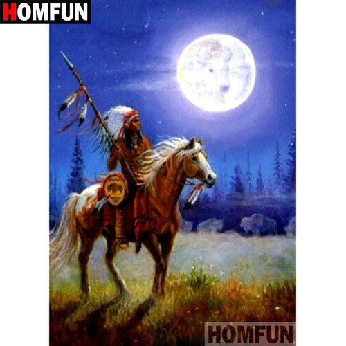 5D Diamond Painting Full Moon Indian Kit