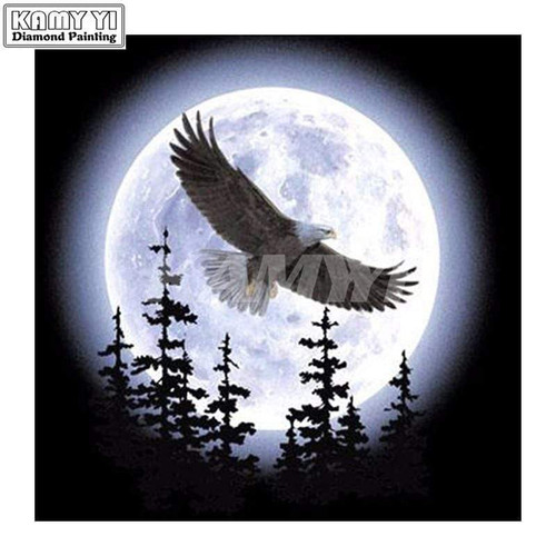 5D Diamond Painting Eagle Moon Kit