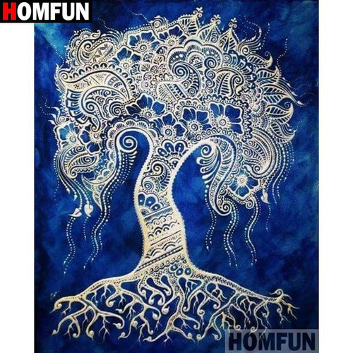 5D Diamond Painting White Abstract Tree Kit