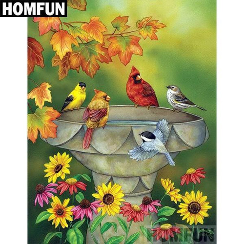 5D Diamond Painting Fountain Birds Kit